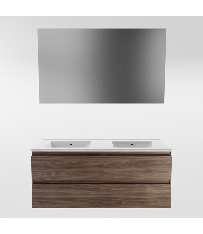 Mondiaz Badkamermeubel 120cm met wastafel Dubbel AIVY Mocha / Wit kraangat 2