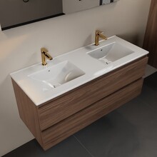 Mondiaz Badkamermeubel 120cm met wastafel Dubbel AIVY Mocha / Wit kraangat 2