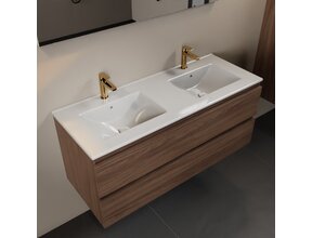 Mondiaz Badkamermeubel 120cm met wastafel Dubbel AIVY Mocha / Wit kraangat 2