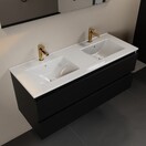Mondiaz Badkamermeubel 120cm met wastafel Dubbel AIVY Urban Zwart / Wit kraangat 2