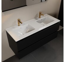 Mondiaz Badkamermeubel 120cm met wastafel Dubbel AIVY Urban Zwart / Wit kraangat 2