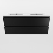 Mondiaz Badkamermeubel 120cm met wastafel Dubbel AIVY Urban Zwart / Wit kraangat 2