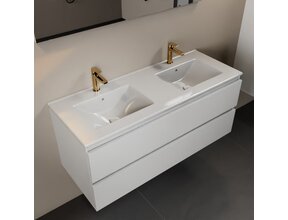 Mondiaz Badkamermeubel 120cm met wastafel Dubbel AIVY Talc Mat Wit / Wit kraangat 2