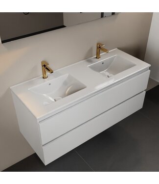 MONDIAZ Mondiaz Badkamermeubel 120cm met wastafel Dubbel AIVY Talc Mat Wit / Wit kraangat 2