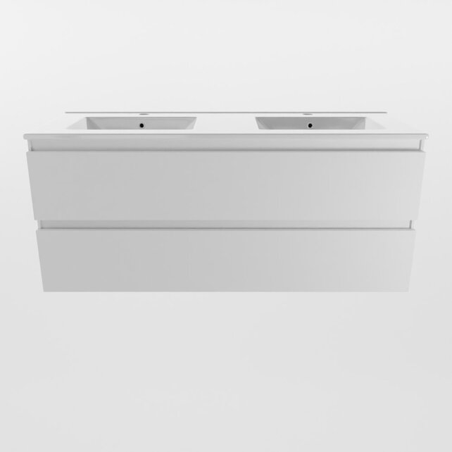 Mondiaz Badkamermeubel 120cm met wastafel Dubbel AIVY Talc Mat Wit / Wit kraangat 2 Mondiaz Badkamermeubel 120cm met wastafel Dubbel AIVY Talc Mat Wit / Wit kraangat 2