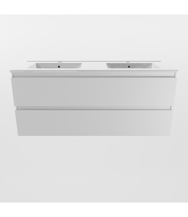Mondiaz Badkamermeubel 120cm met wastafel Dubbel AIVY Talc Mat Wit / Wit kraangat 2