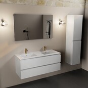 Mondiaz Badkamermeubel 120cm met wastafel Dubbel AIVY Talc Mat Wit / Wit kraangat 2 Mondiaz Badkamermeubel 120cm met wastafel Dubbel AIVY Talc Mat Wit / Wit kraangat 2
