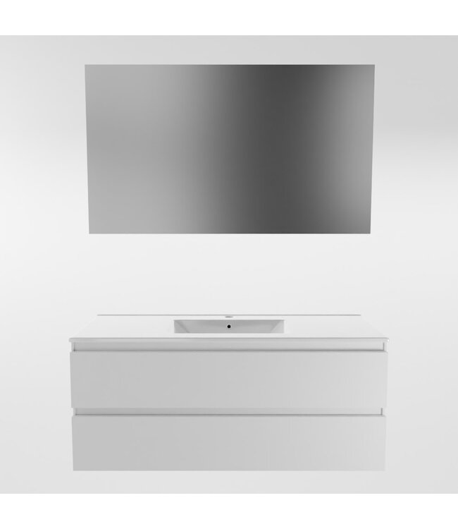 MONDIAZ Mondiaz Badkamermeubel 120cm met wastafel Midden AIVY Talc Mat Wit / Wit kraangat 1