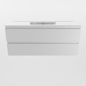 Mondiaz Badkamermeubel 120cm met wastafel Midden AIVY Talc Mat Wit / Wit kraangat 1