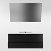 Mondiaz Badkamermeubel 120cm met wastafel Midden AIVY Urban Mat Zwart / Wit kraangat 1