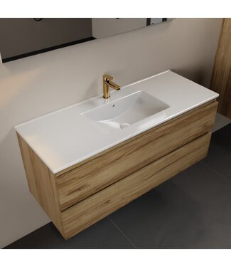 MONDIAZ Mondiaz Badkamermeubel 120cm met wastafel Midden AIVY Chai / Wit kraangat 1