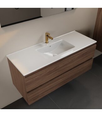 MONDIAZ Mondiaz Badkamermeubel 120cm met wastafel Midden AIVY Mocha / Wit kraangat 1