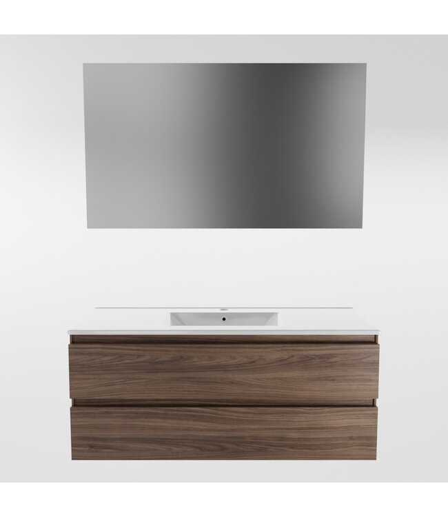 MONDIAZ Mondiaz Badkamermeubel 120cm met wastafel Midden AIVY Mocha / Wit kraangat 1