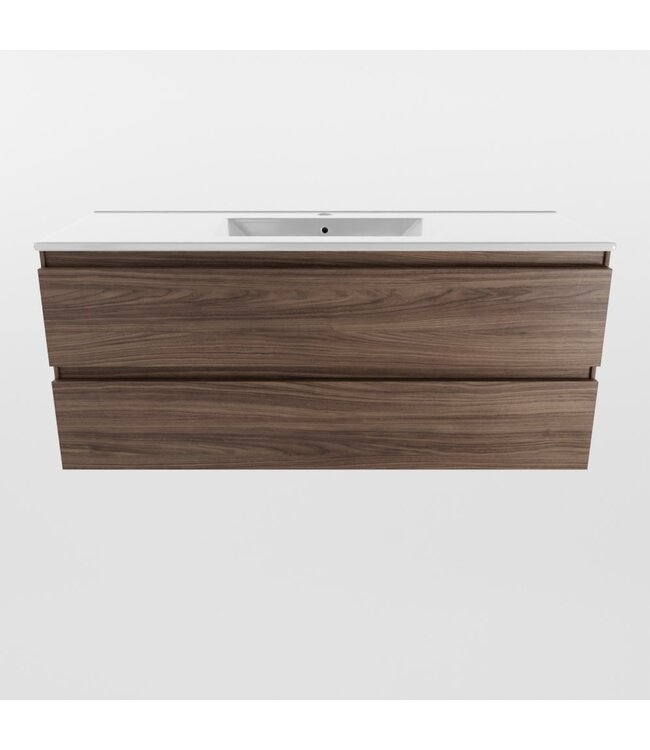Mondiaz Badkamermeubel 120cm met wastafel Midden AIVY Mocha / Wit kraangat 1