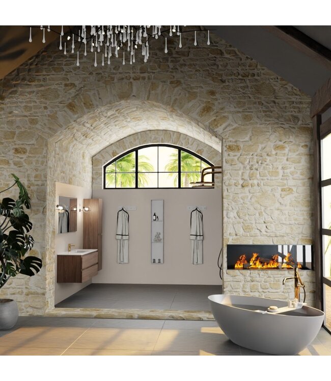 MONDIAZ Mondiaz Badkamermeubel 120cm met wastafel Midden AIVY Mocha / Wit kraangat 1