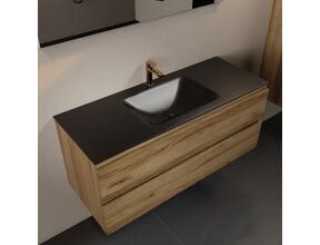 Mondiaz Badkamermeubel 120cm AIVY Chai - Wastafel Urban Zwart Midden kraangat 1