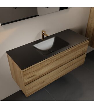 MONDIAZ Mondiaz Badkamermeubel 120cm AIVY Chai - Wastafel Urban Zwart Midden kraangat 1
