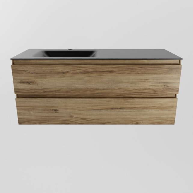 Mondiaz Badkamermeubel 120cm AIVY Chai - Wastafel Urban Zwart Links kraangat 1