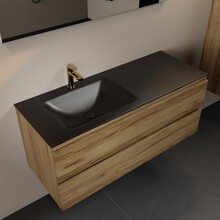Mondiaz Badkamermeubel 120cm AIVY Chai - Wastafel Urban Zwart Links kraangat 1