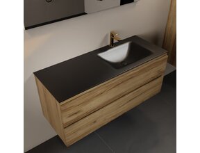 Mondiaz Badkamermeubel 120cm AIVY Chai - Wastafel Urban Zwart Rechts kraangat 1