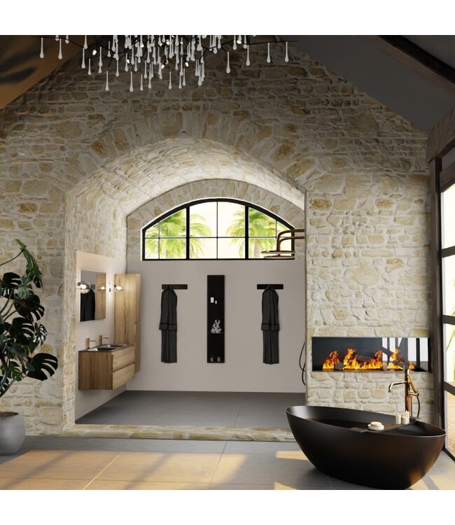 Mondiaz Badkamermeubel 120cm AIVY Chai - Wastafel Urban Zwart Dubbel kraangat 2