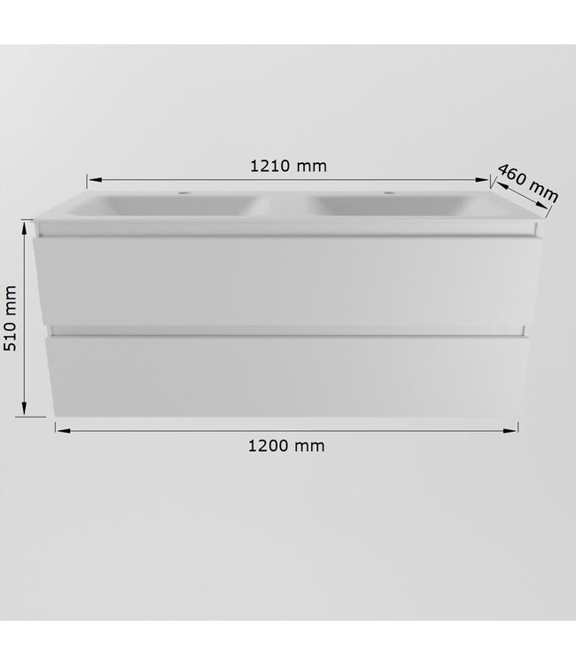 MONDIAZ Mondiaz Badkamermeubel 120cm AIVY Chai - Wastafel Urban Zwart Dubbel kraangat 0