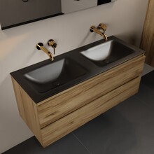 Mondiaz Badkamermeubel 120cm AIVY Chai - Wastafel Urban Zwart Dubbel kraangat 0