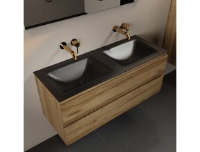 Mondiaz Badkamermeubel 120cm AIVY Chai - Wastafel Urban Zwart Dubbel kraangat 0