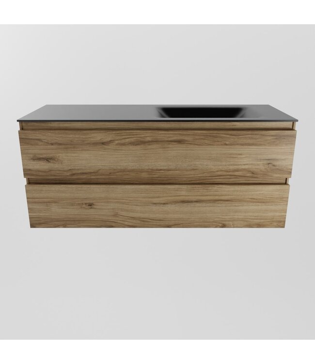 Mondiaz Badkamermeubel 120cm AIVY Chai - Wastafel Urban Zwart Rechts kraangat 0