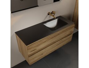 Mondiaz Badkamermeubel 120cm AIVY Chai - Wastafel Urban Zwart Rechts kraangat 0