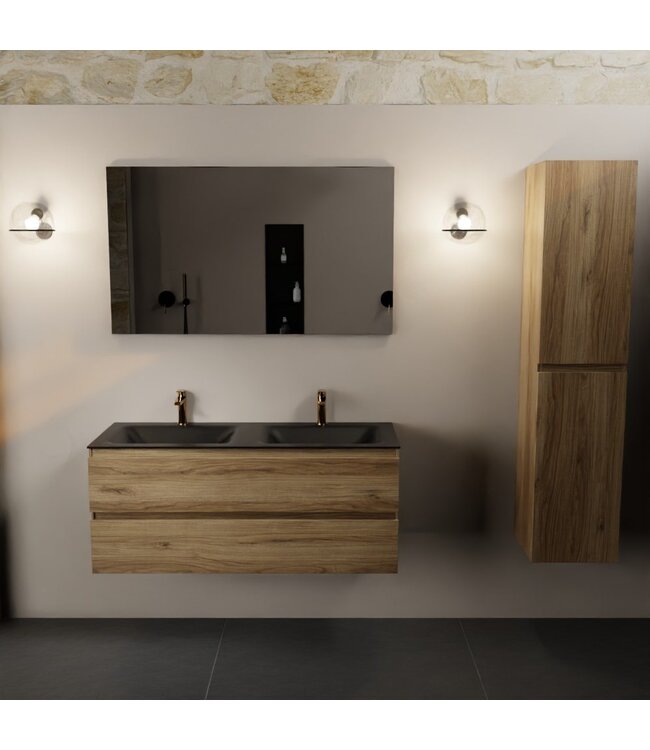 MONDIAZ Mondiaz Badkamermeubel 120cm AIVY Chai - Wastafel Urban Zwart Dubbel kraangat 2