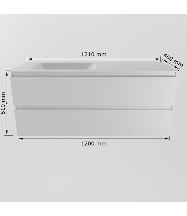 MONDIAZ Mondiaz Badkamermeubel 120cm AIVY Chai - Wastafel Urban Zwart Links kraangat 0