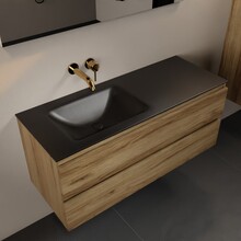 Mondiaz Badkamermeubel 120cm AIVY Chai - Wastafel Urban Zwart Links kraangat 0