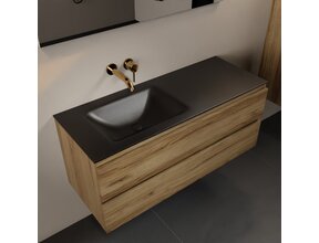 Mondiaz Badkamermeubel 120cm AIVY Chai - Wastafel Urban Zwart Links kraangat 0
