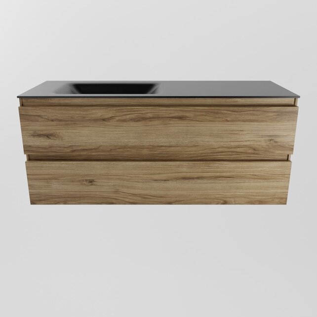 Mondiaz Badkamermeubel 120cm AIVY Chai - Wastafel Urban Zwart Links kraangat 0