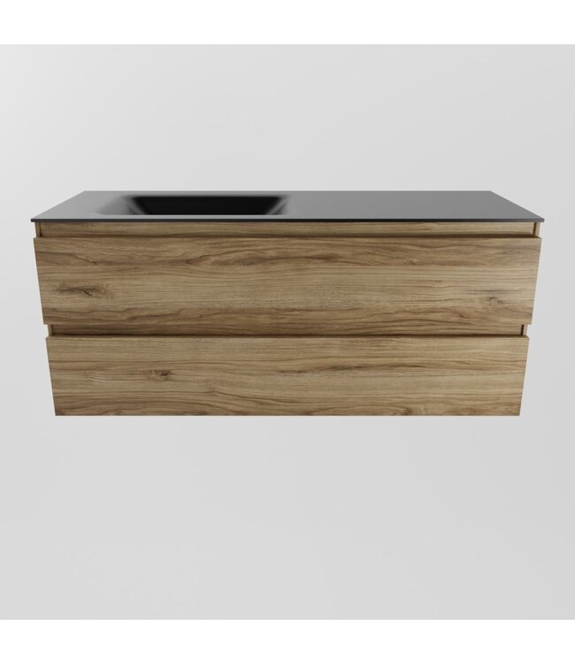 MONDIAZ Mondiaz Badkamermeubel 120cm AIVY Chai - Wastafel Urban Zwart Links kraangat 0