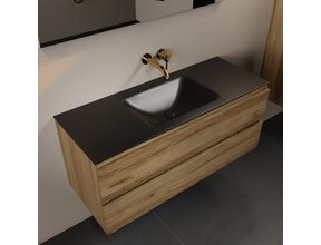 Mondiaz Badkamermeubel 120cm AIVY Chai - Wastafel Urban Zwart Midden kraangat 0