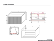 Badkamermeubel Ela Walnoot 80cm Ribbelfront - Wastafel Mat Zwart met kraangat