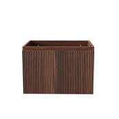 Badkamermeubel Ela Walnoot 60cm Ribbelfront - Wastafel Mat Zwart met kraangat Badkamermeubel Ela Walnoot 60cm Ribbelfront - Wastafel Mat Zwart met kraangat