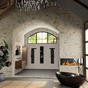 Mondiaz Badkamermeubel 120cm AIVY Mocha - Wastafel Urban Zwart Dubbel kraangat 0