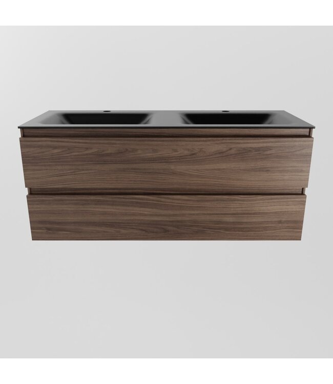 Mondiaz Badkamermeubel 120cm AIVY Mocha - Wastafel Urban Zwart Dubbel kraangat 2