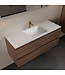 Mondiaz Badkamermeubel 120cm met wastafel midden AIVY Mocha / Mat Wit kraangat 1