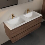 Mondiaz Badkamermeubel 120cm met wastafel Dubbel AIVY Mocha / Mat Wit kraangat 2 Mondiaz Badkamermeubel 120cm met wastafel Dubbel AIVY Mocha / Mat Wit kraangat 2
