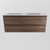 Mondiaz Badkamermeubel 120cm met wastafel Dubbel AIVY Mocha / Mat Wit kraangat 2 Mondiaz Badkamermeubel 120cm met wastafel Dubbel AIVY Mocha / Mat Wit kraangat 2