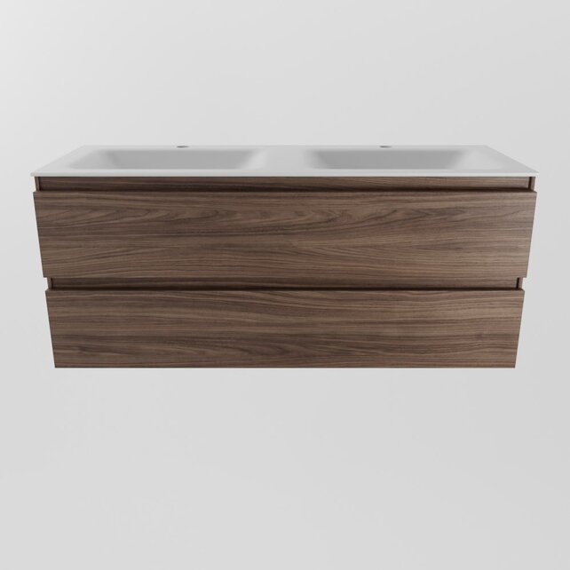 Mondiaz Badkamermeubel 120cm met wastafel Dubbel AIVY Mocha / Mat Wit kraangat 2 Mondiaz Badkamermeubel 120cm met wastafel Dubbel AIVY Mocha / Mat Wit kraangat 2