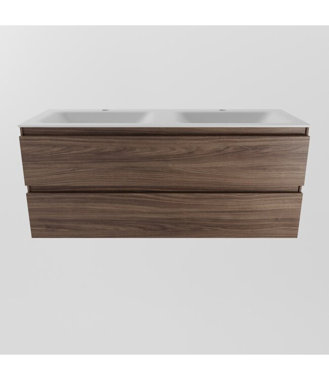 Mondiaz Badkamermeubel 120cm met wastafel Dubbel AIVY Mocha / Mat Wit kraangat 2