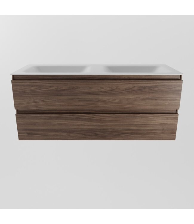 Mondiaz Badkamermeubel 120cm met wastafel Dubbel AIVY Mocha / Mat Wit kraangat 0