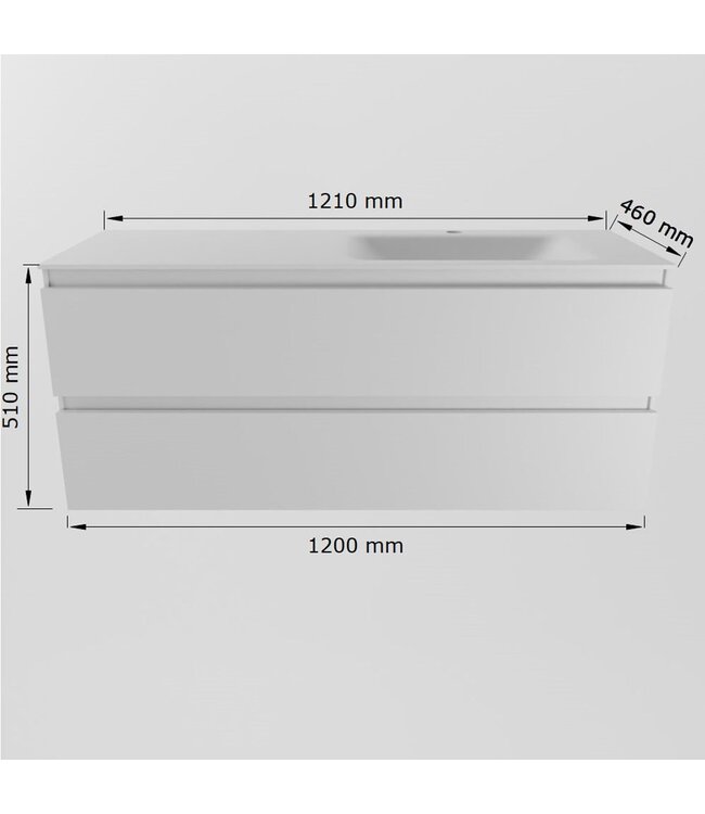 Mondiaz Badkamermeubel 120cm met wastafel Rechts AIVY Mocha / Mat Wit kraangat 0