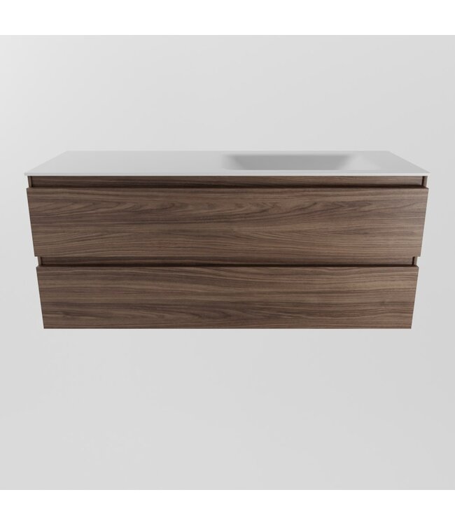 Mondiaz Badkamermeubel 120cm met wastafel Rechts AIVY Mocha / Mat Wit kraangat 0