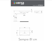 Wastafel Alba 81x40x6 cm Glans Wit Keramiek met kraangat Wastafel Alba 81x40x6 cm Glans Wit Keramiek met kraangat